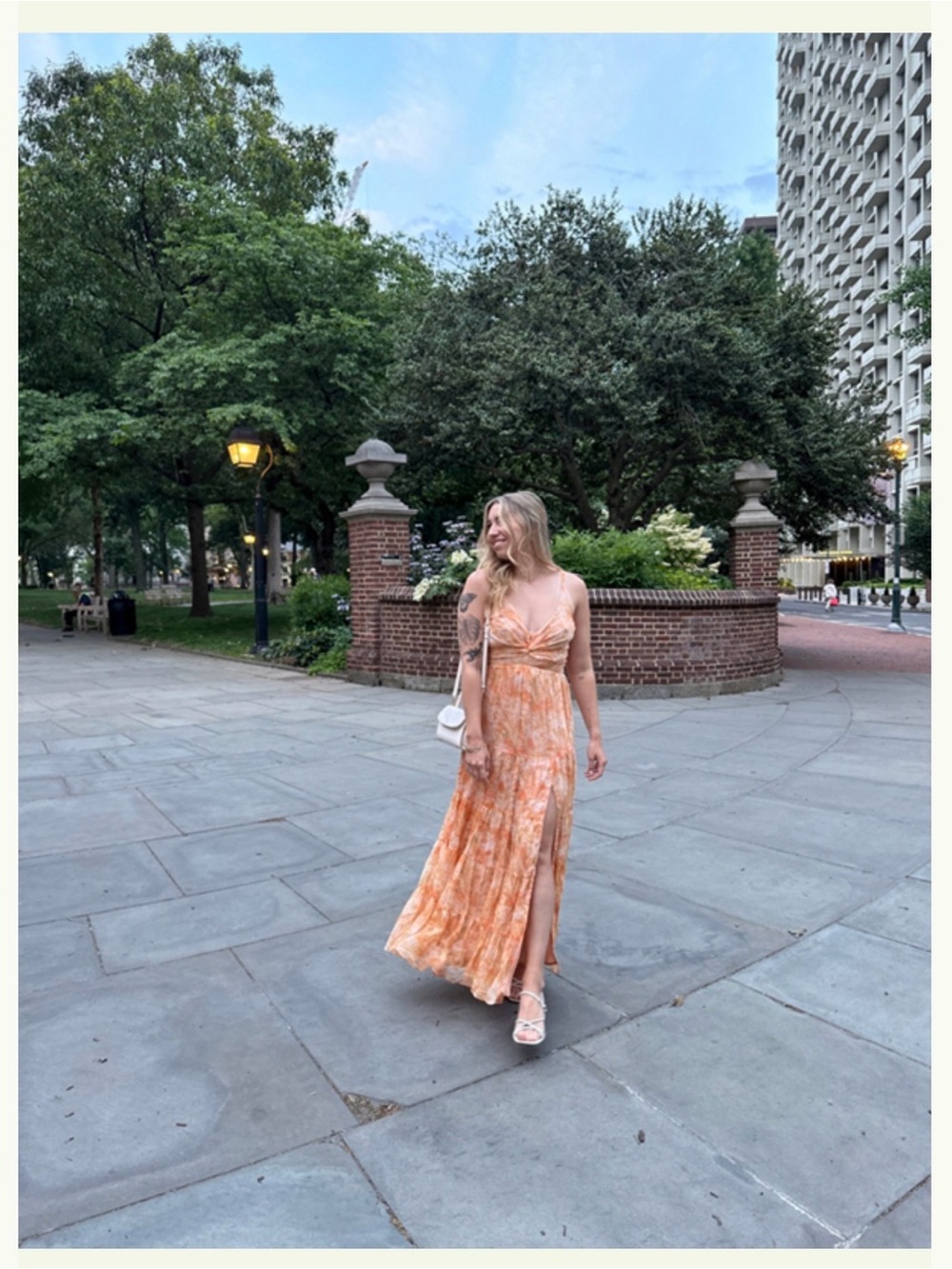 Astr Abstract Tiered Maxi Dress
